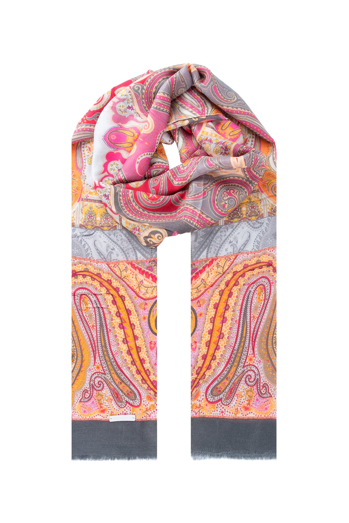 Lacivert Jas İpek Desenli Kare Şal 70x180cm