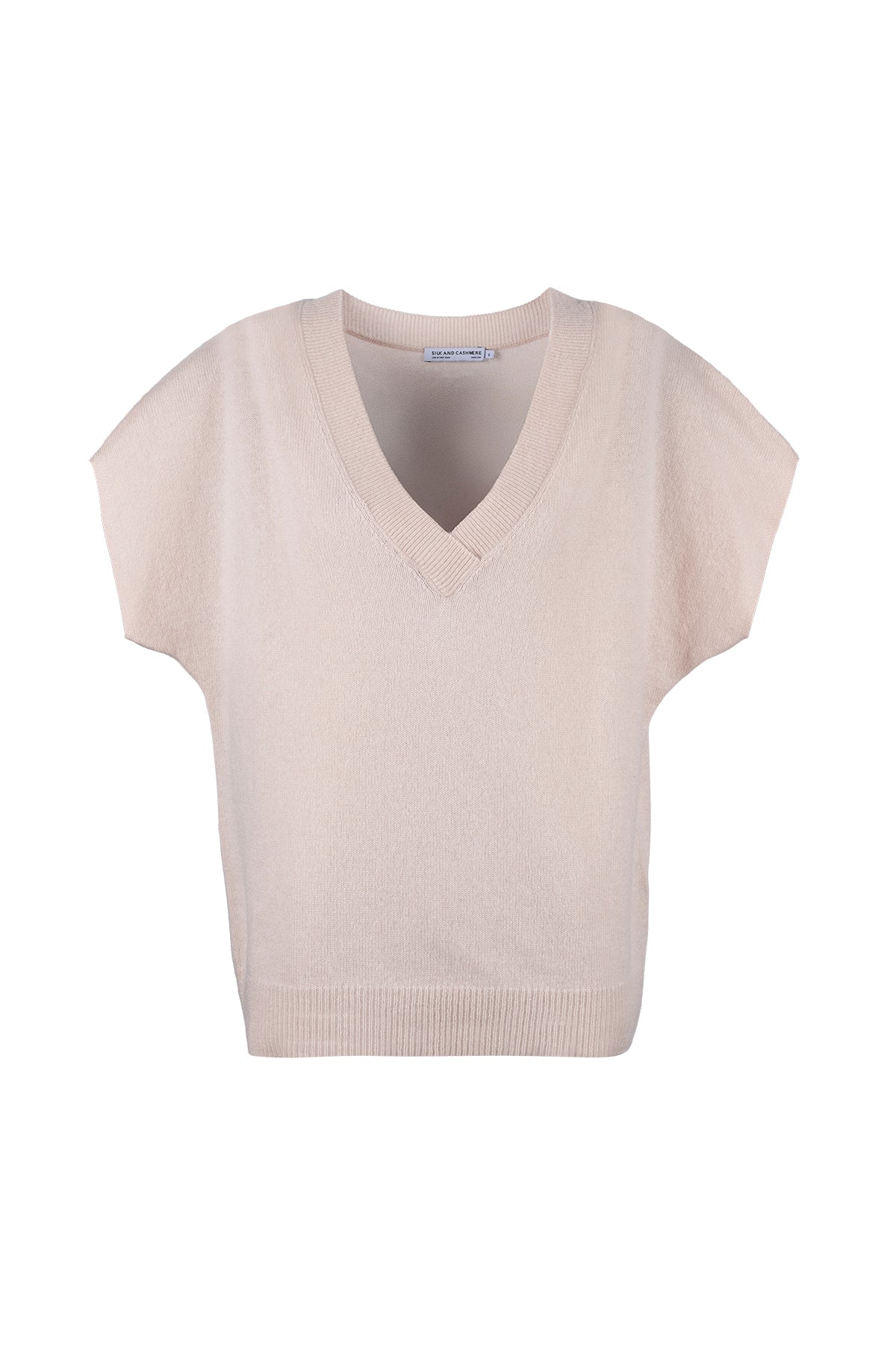 Bej Kostir Saf Kaşmir Derin V Yaka Triko