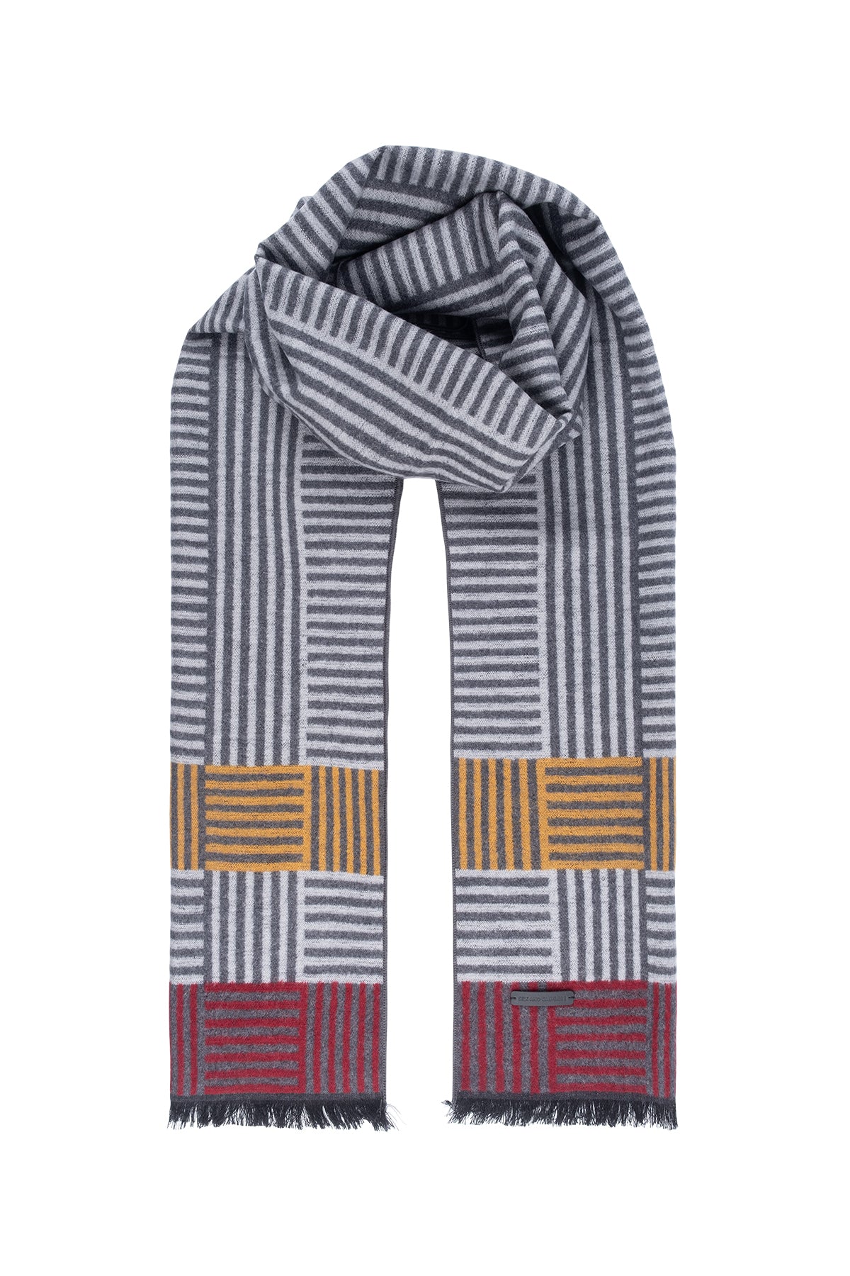 Renkli Lotus Saf İpek Desenli Atkı 30*177+2cm