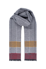 Renkli Lotus Saf İpek Desenli Atkı 30*177+2cm