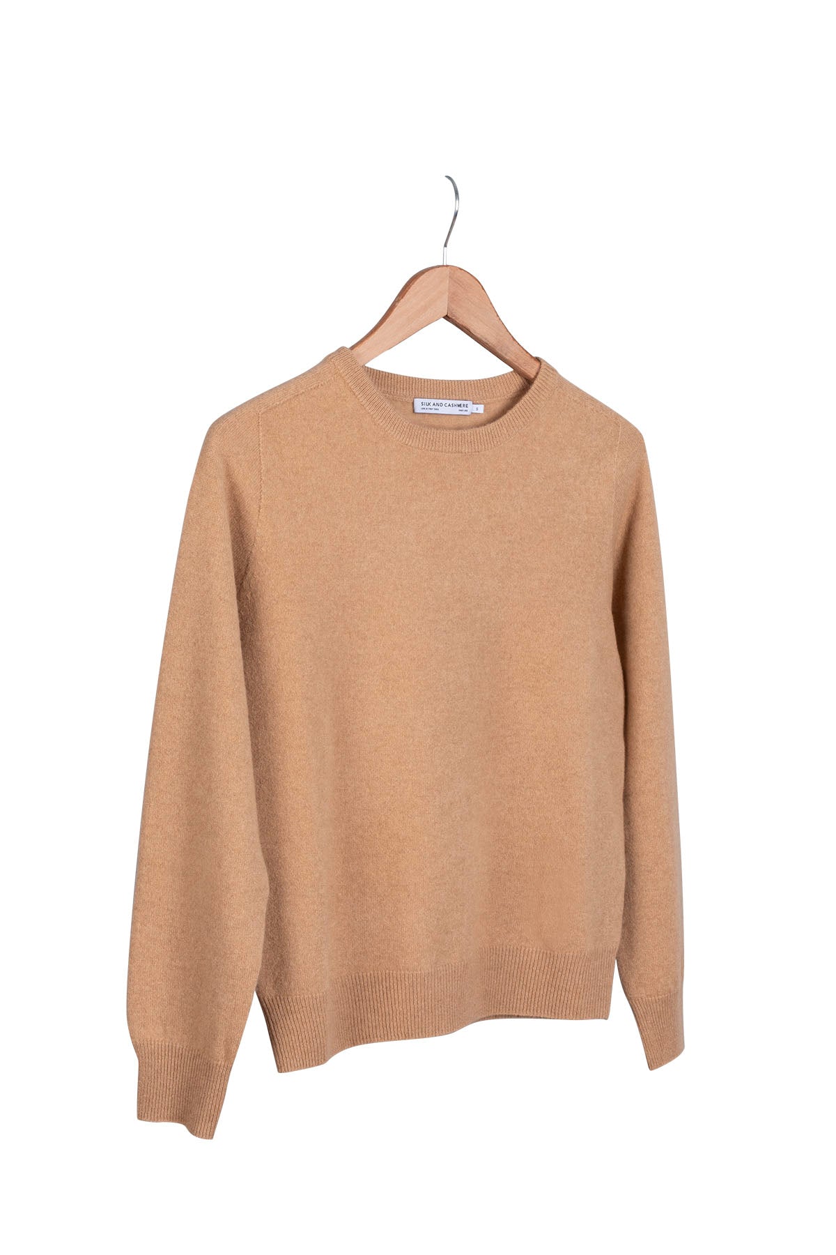 Bej Alexia Saf Kaşmir Bisiklet Yaka Kazak