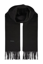 Siyah Saf Kaşmir Patrick Atkı 170x35 cm