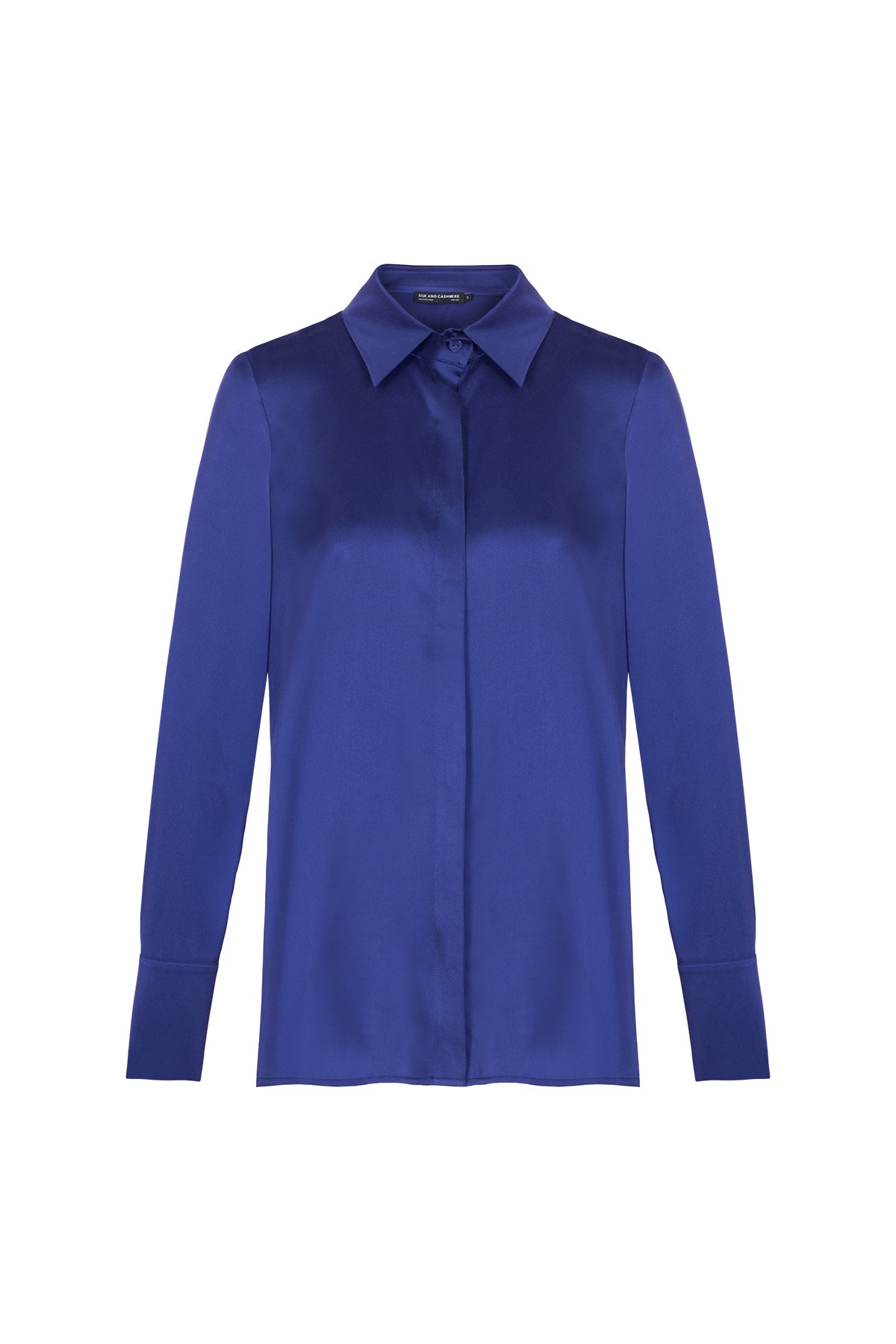 Mürdüm Eriği Saf İpek Audrey Uzun Kollu Gömlek