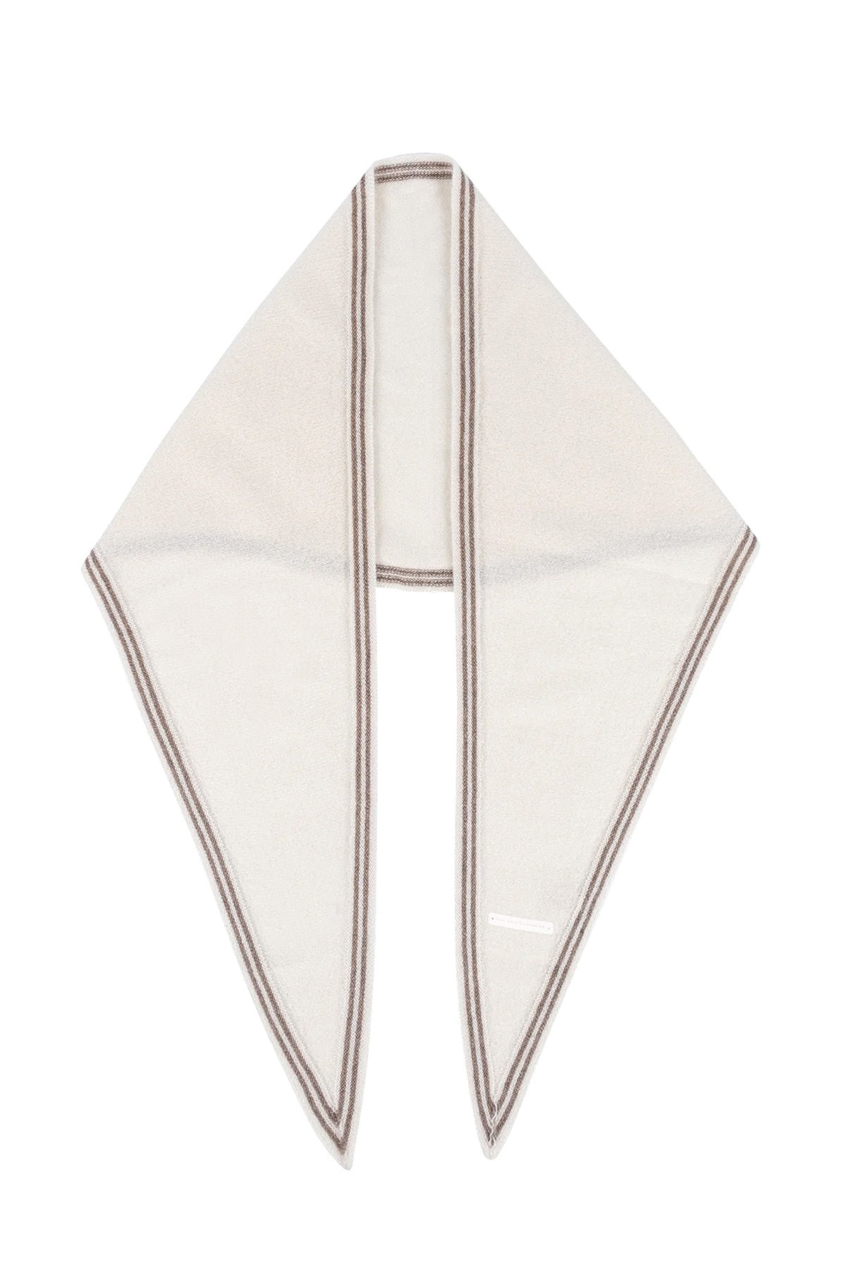 Ekru Mini Saf Kaşmir Bandana 30x125 cm