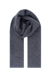 Antrasit Copenhagen Saf Yün Ribana Örme Atkı 25x150 cm