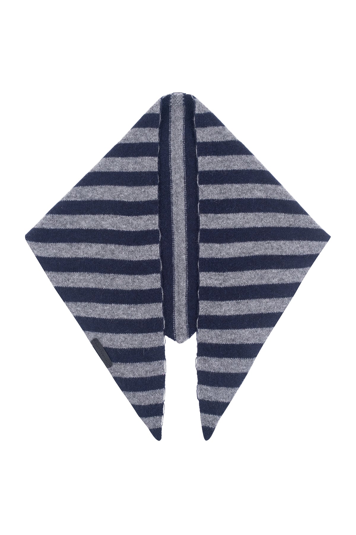 Lacivert Gri Rose Saf Kaşmir Çizgili Fular Bandana 85x30x30 cm
