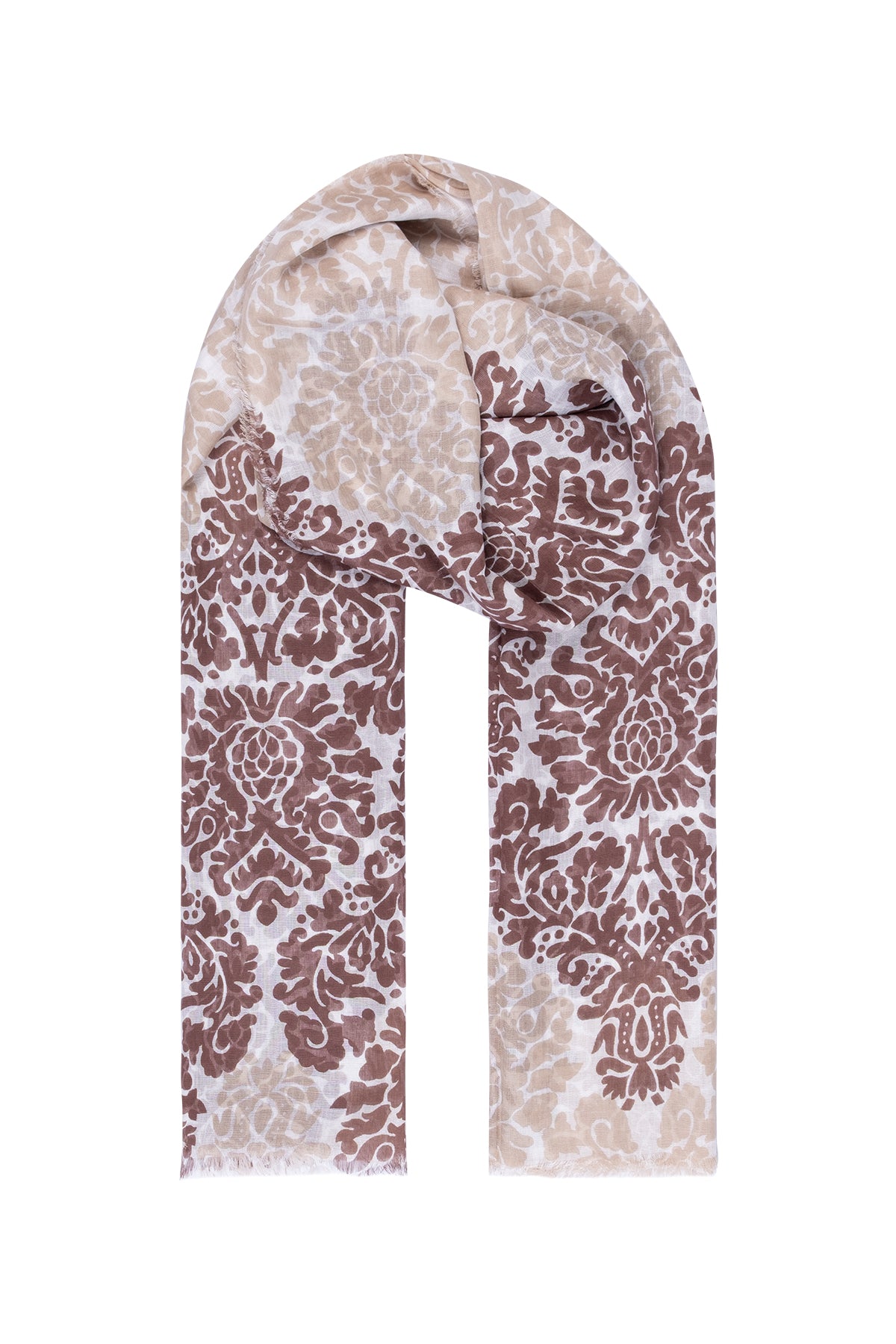 Bej Dora Desenli Şal 200x70  cm