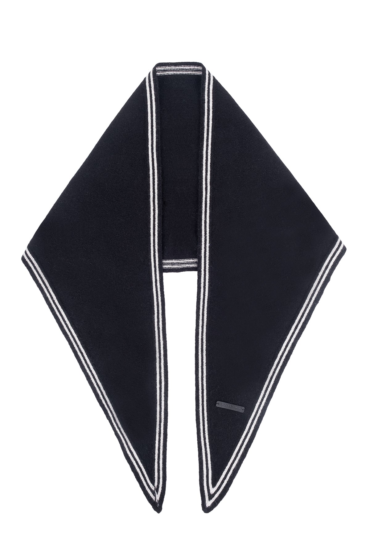 Siyah Mini Saf Kaşmir Bandana 30x125 cm