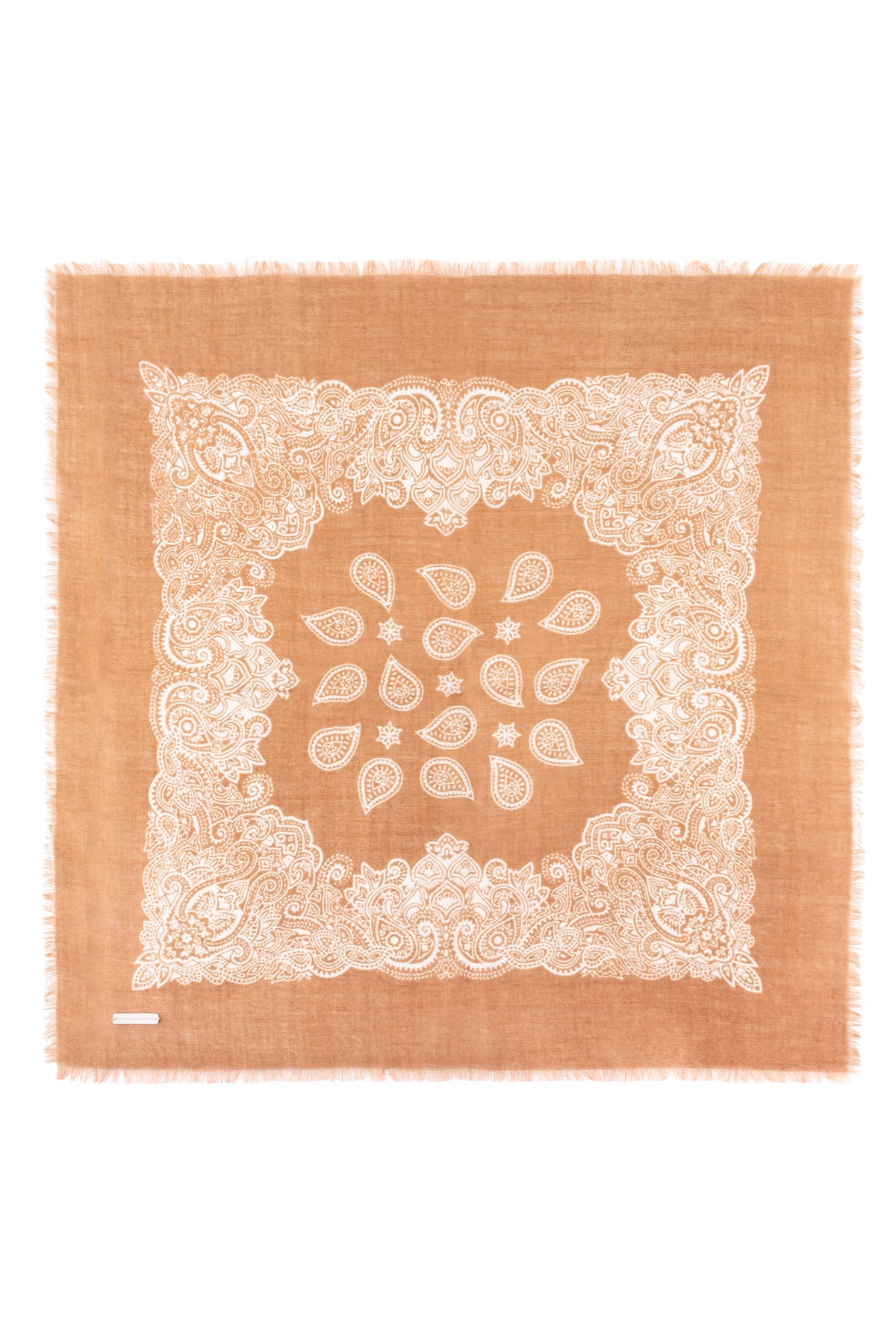 Bej Jas  Desenli Kare Şal 70x70 cm