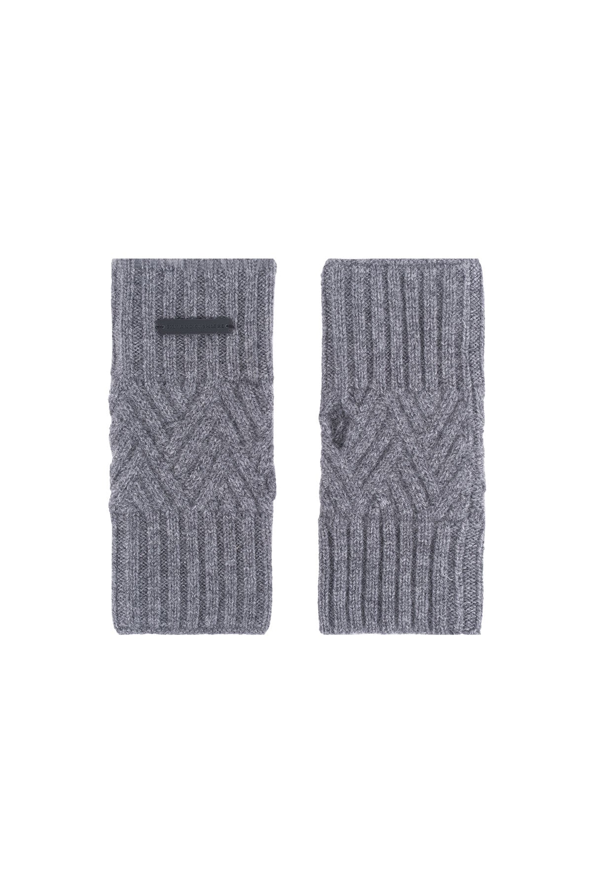 Gri Maggie Saf Kaşmir Parmaksız Eldiven