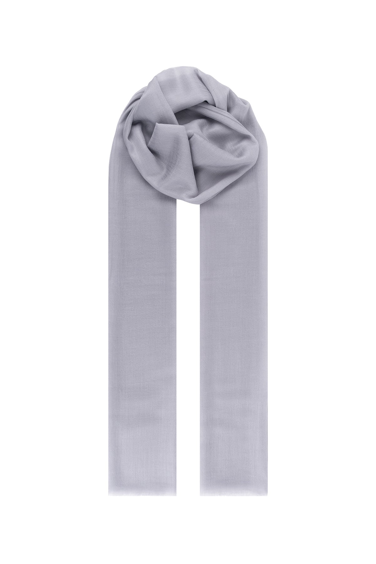 Açık Gri Larissa Saf Kaşmir Şal 100x230 cm