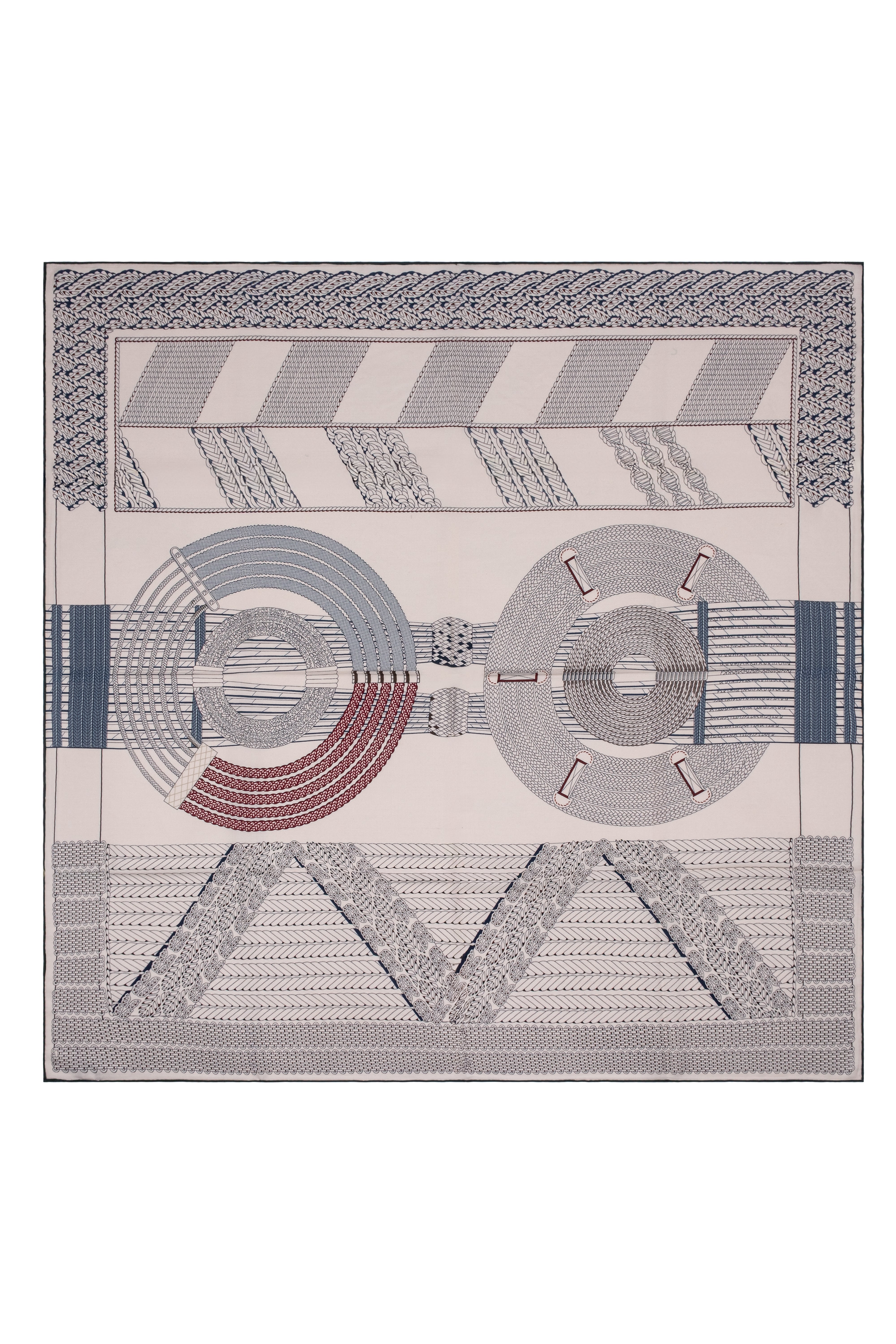 Yeşil Bej Linda Saf Kaşmir Desenli Kare Eşarp 140x140 cm