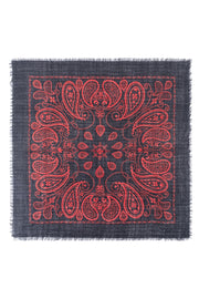 Siyah Jas Desenli Kare Şal 70x70 cm