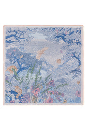 Turuncu Aqua Linda Kaşmir Desenli Kare Eşarp 140x140  cm