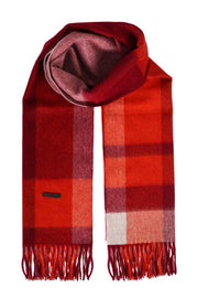 Renkli Saf Kaşmir Patrick Kareli Atkı 164x30 cm