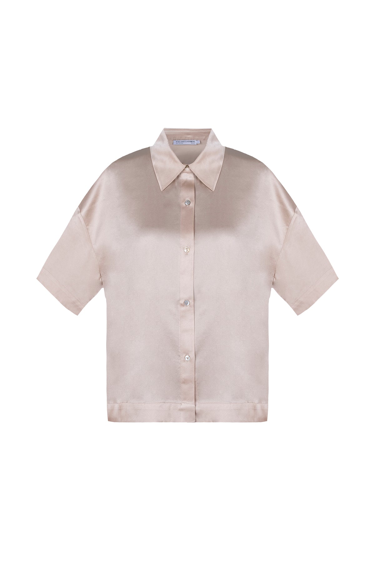 Bej Toscana İpek Kısa Kollu Gömlek