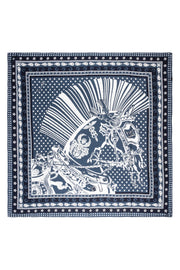 Siyah Gri Linda Kaşmir Desenli Kare Eşarp 140x140  cm