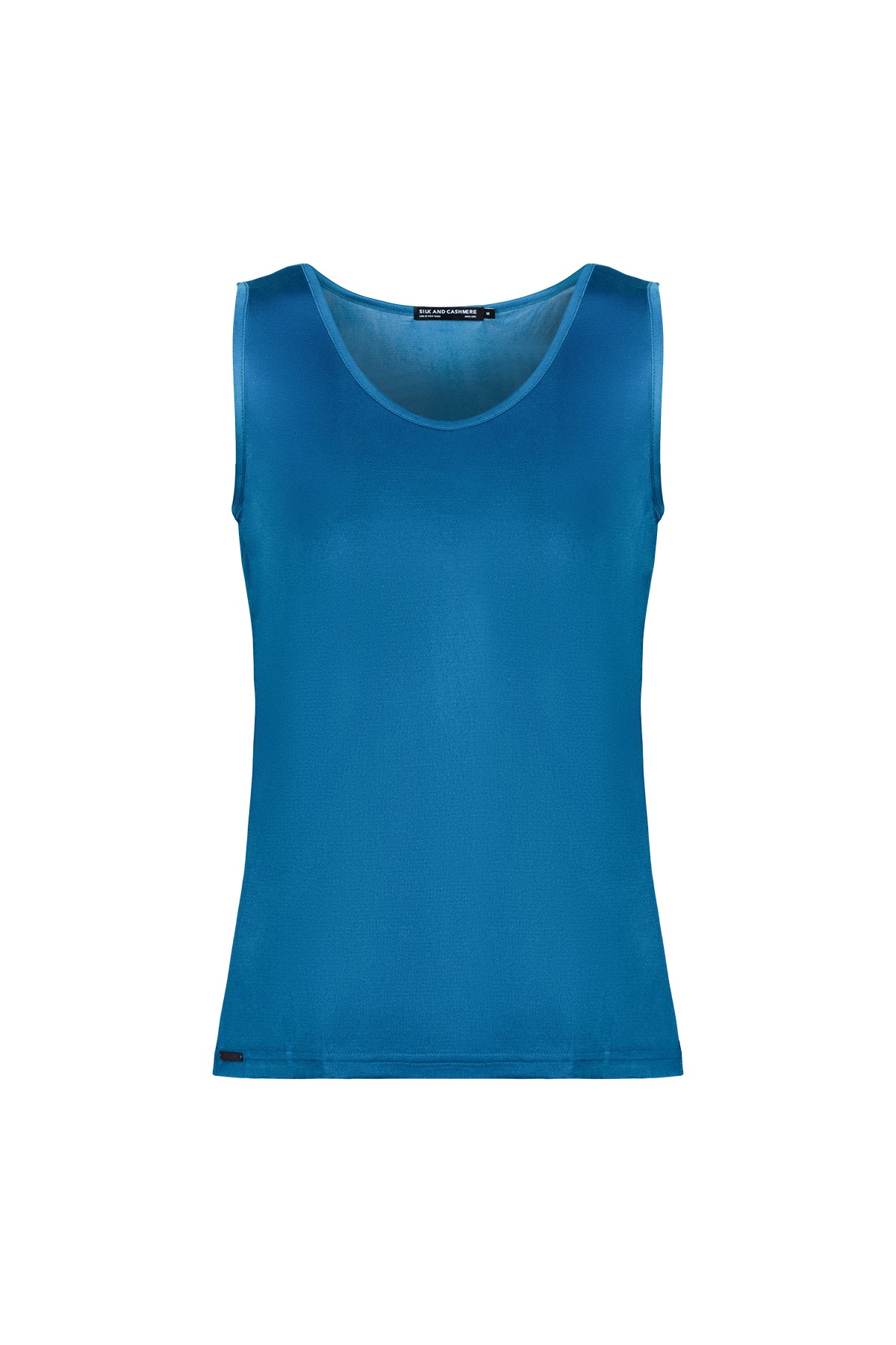 Mavi Marina İpekli Yuvarlak Yaka Kolsuz T-Shirt