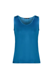 Mavi Marina İpekli Yuvarlak Yaka Kolsuz T-Shirt