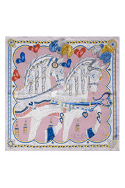 Pembe Lena Saf İpek Eşarp 70x70 cm