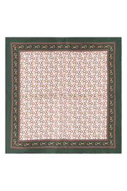 Açık Yeşil Bej Laila Saf İpek Kare Eşarp 50x50 cm