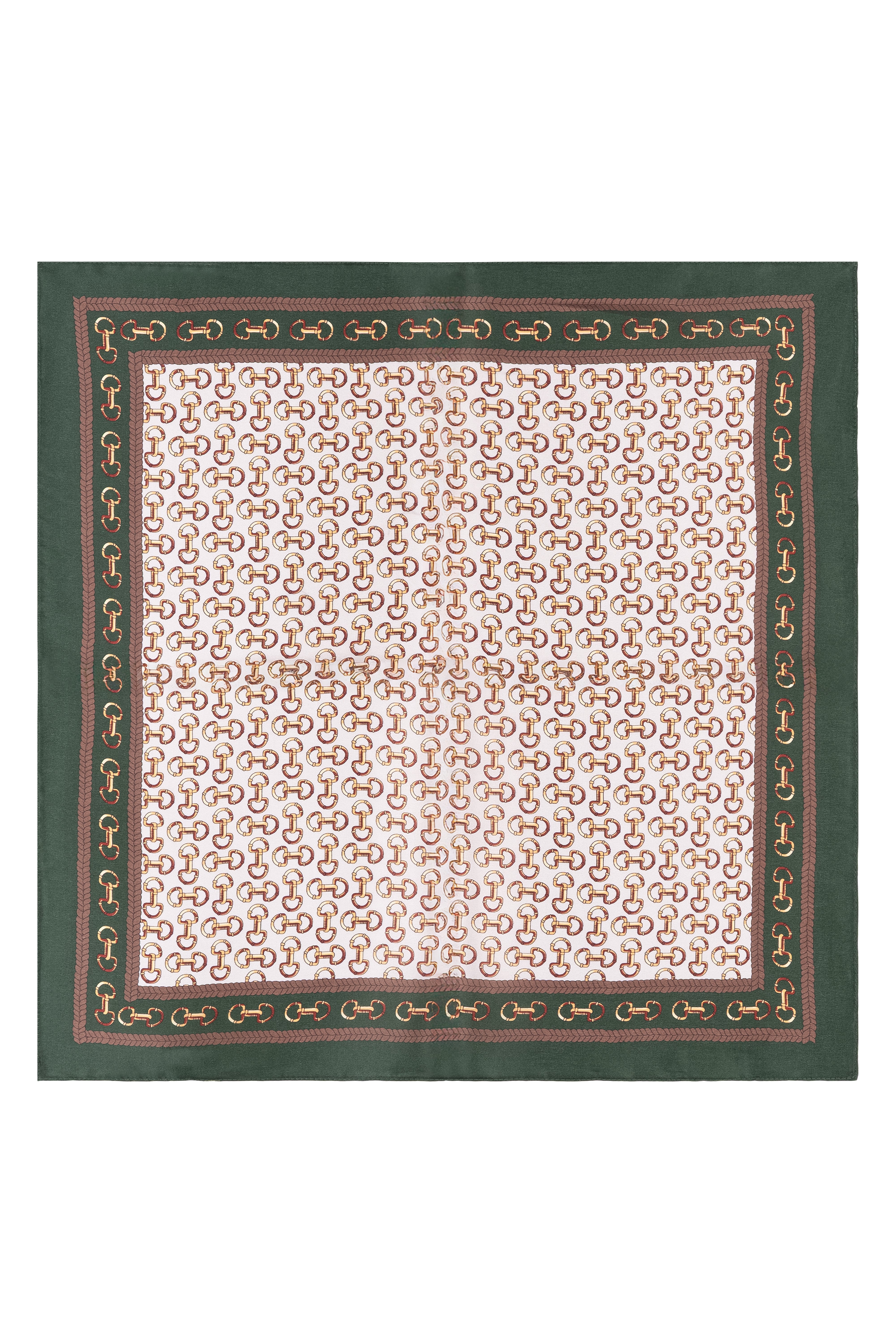 Açık Yeşil Bej Laila Saf İpek Kare Eşarp 50x50 cm