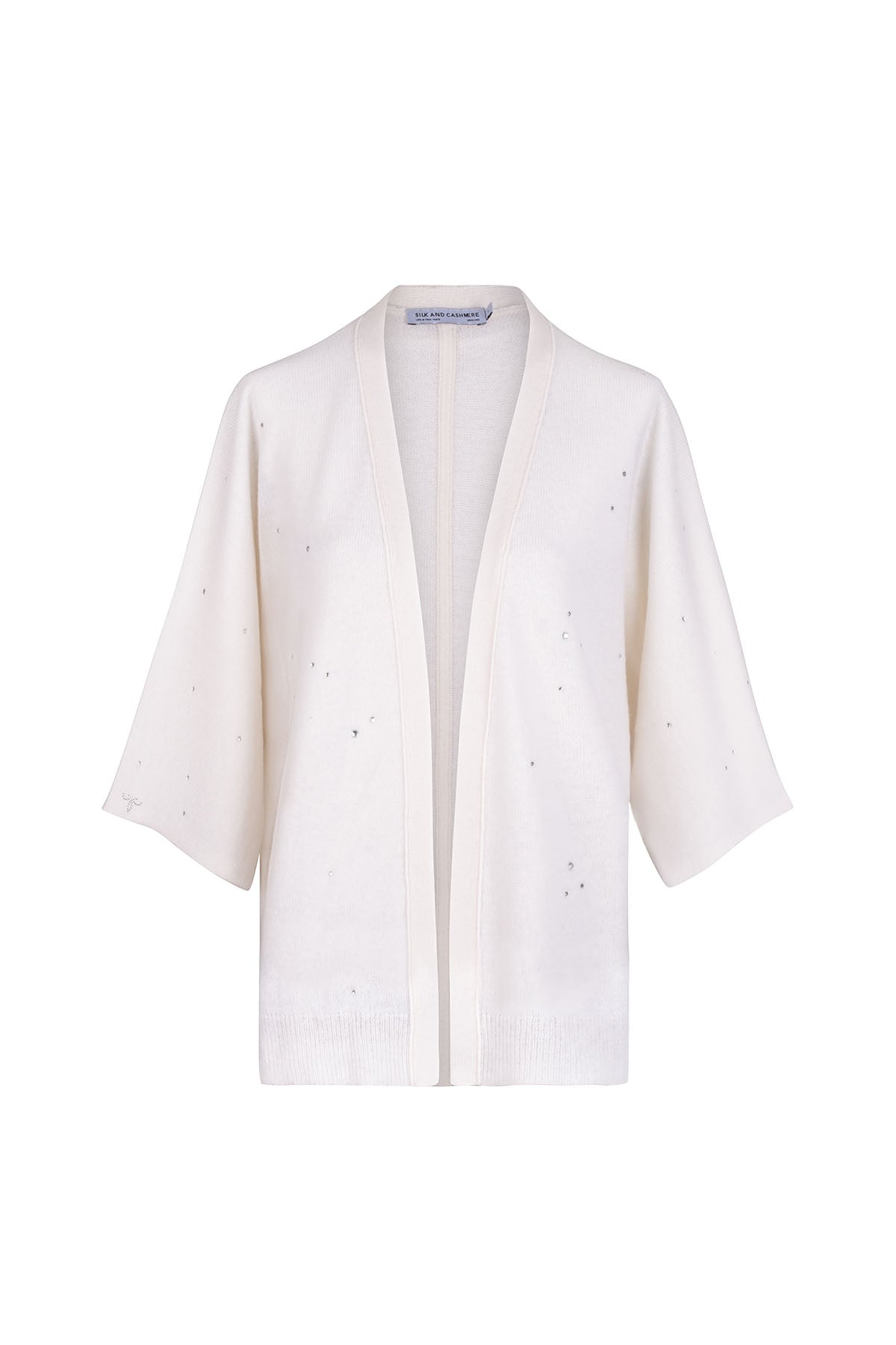 Ekru Kostir Saf Kaşmir Derin V Yaka Triko Hırka