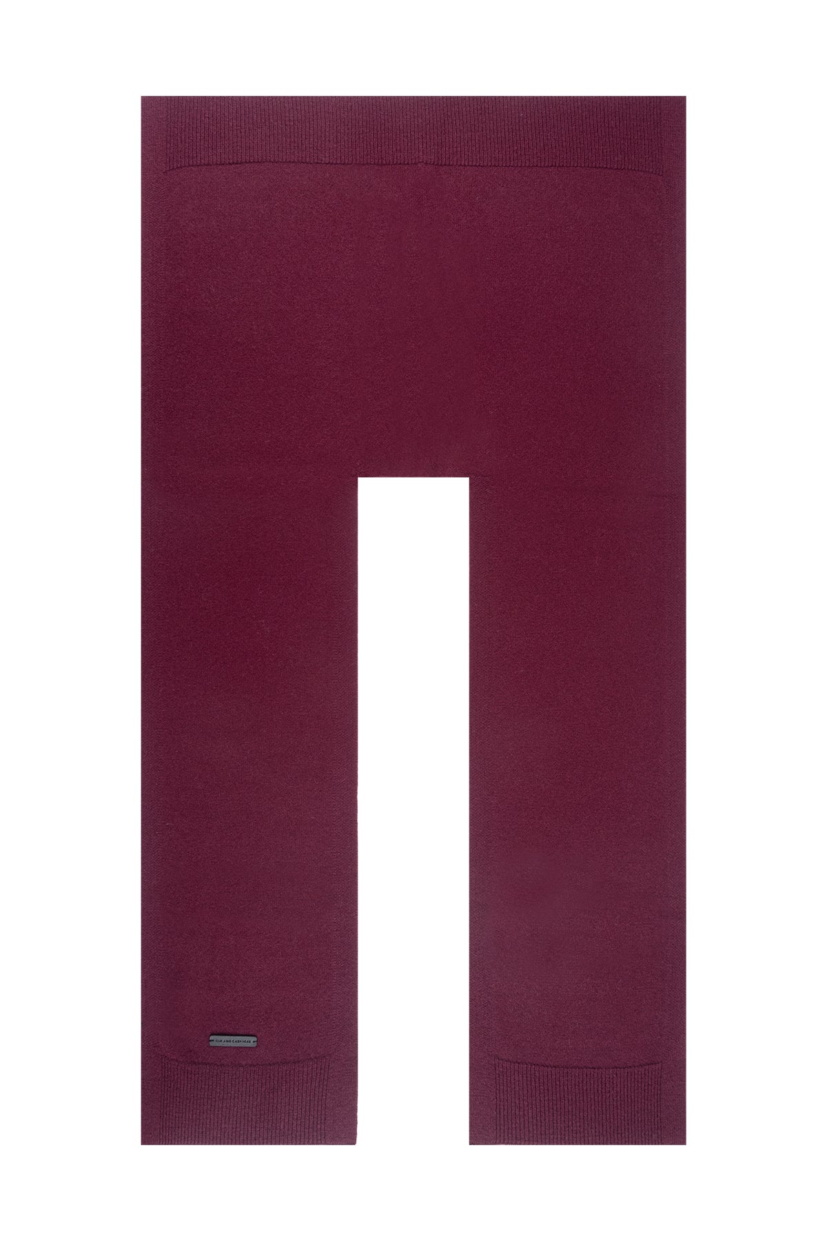 Bordo Lilly Saf Kaşmir Kazak Atkı