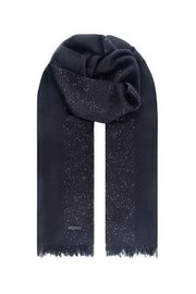 Siyah Paris Saf Kaşmir Payet Çerçeveli Şal 70x180 cm