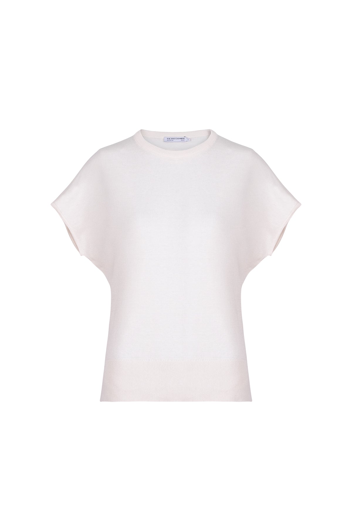 Ekru Mila Yuvarlak Yaka Kısa Kollu Triko