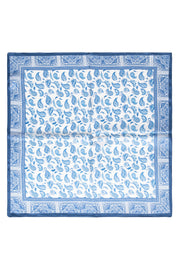 Mavi Beyaz Laila Saf İpek Kare Eşarp 50x50 cm