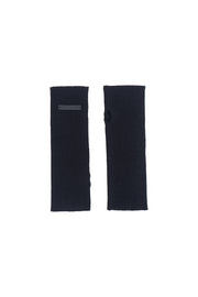 Siyah Stockholm Saf Kaşmir Parmaksız Eldiven