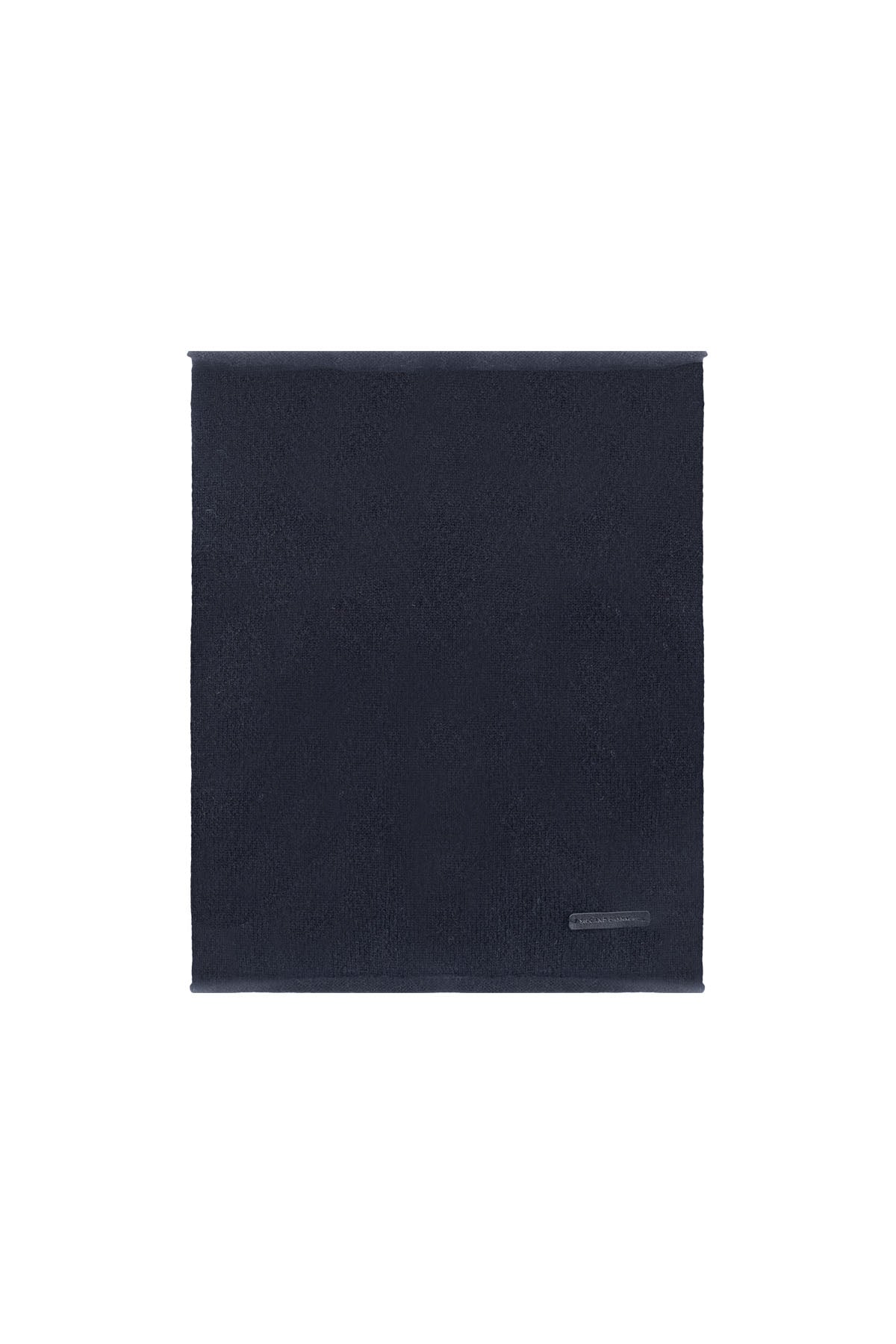 Siyah Saf Kaşmir Loop Atkı 23x36 cm