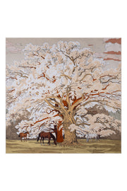 Bej Lara Saf İpek Roma Çift Taraflı Eşarp 90x90 cm