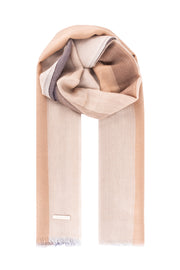 Bej Sophie Saf Kaşmir Renkli Şal 90x180 cm