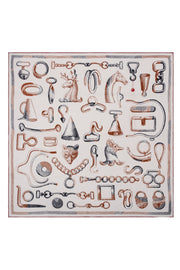 Kiremit Linda Kaşmir Desenli Kare Eşarp 140x140  cm