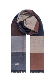 Renkli Lotus Saf İpek Desenli Atkı 30x177 cm