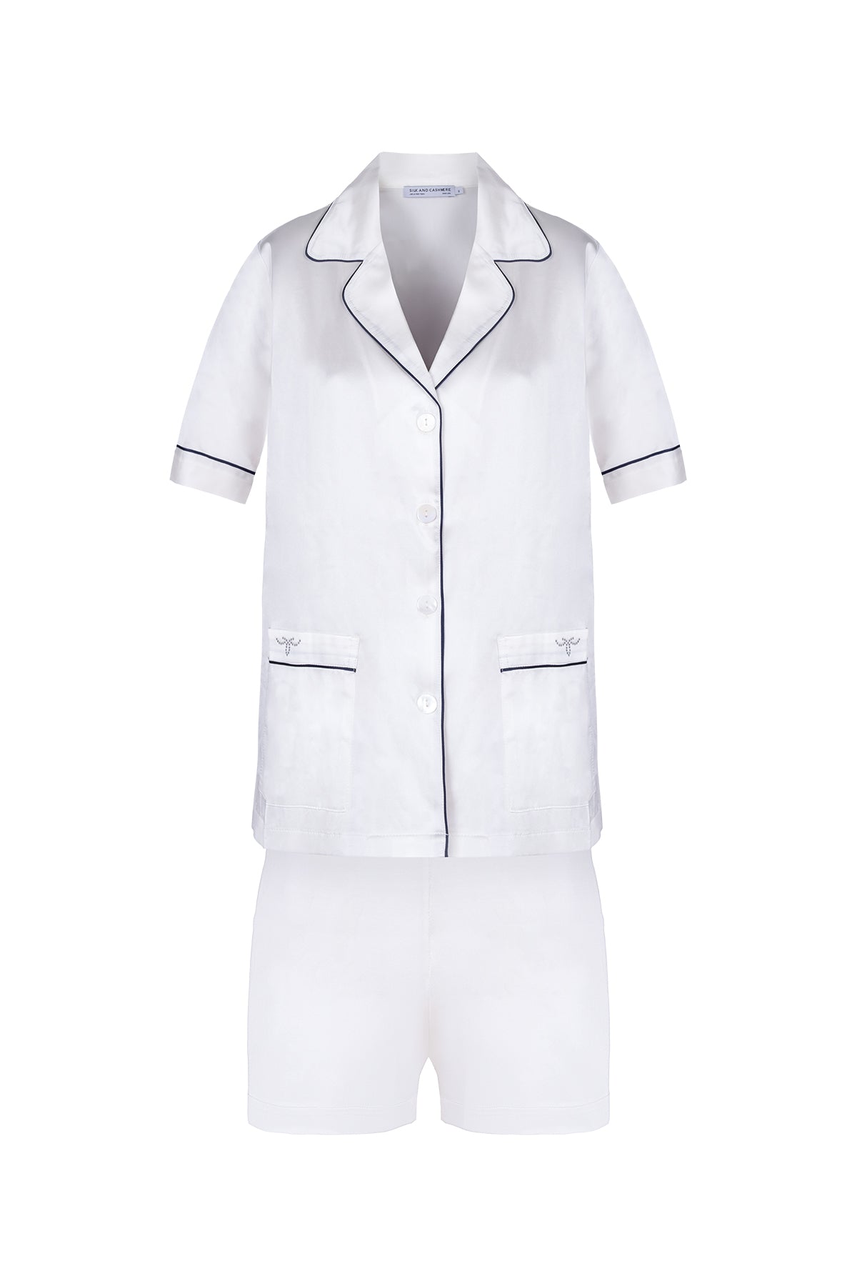Beyaz Cindy İpek Pijama Seti