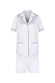 Beyaz Cindy İpek Pijama Seti