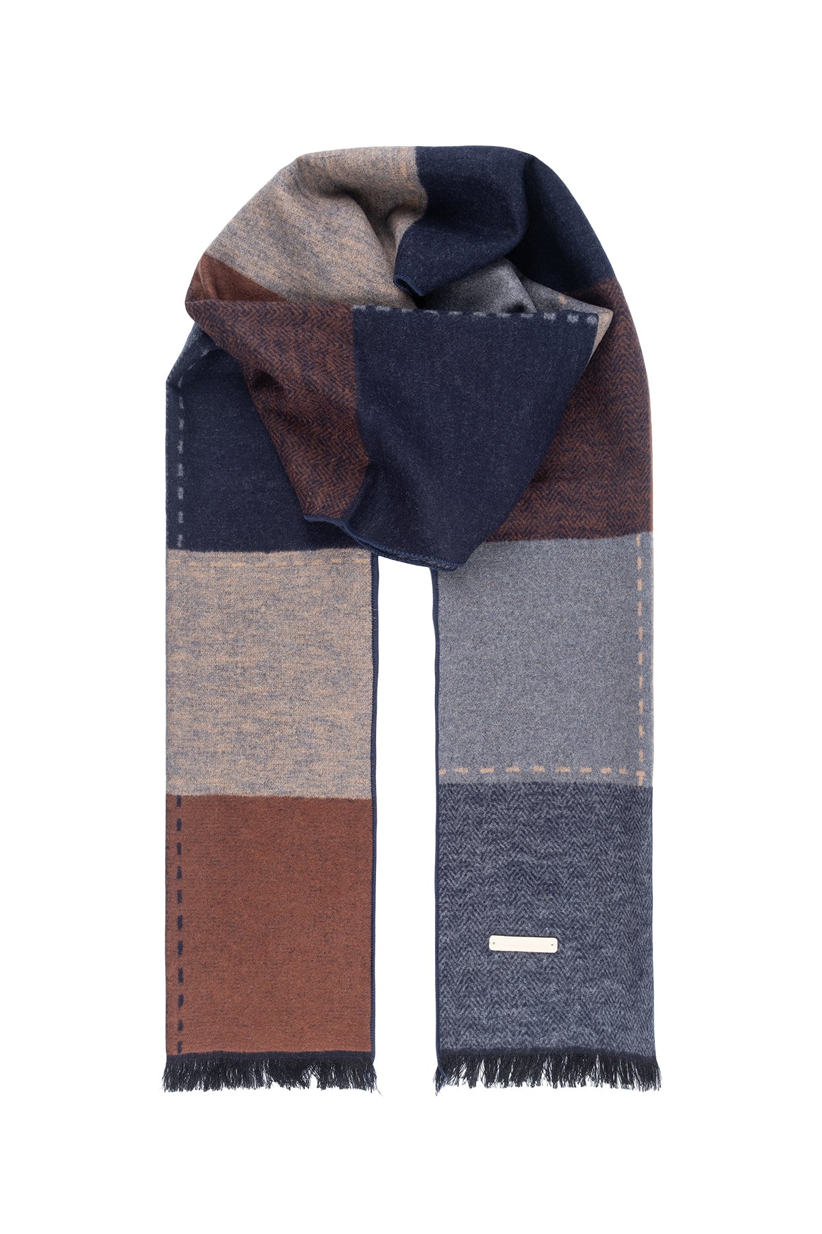 Gri Lotus Saf İpek Desenli Atkı 30*177+2cm