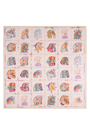 Pembe Linda Kaşmir Desenli Kare Eşarp 140x140 cm