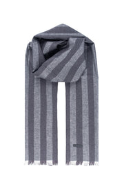 Açık Gri Lotus Saf İpek Desenli Atkı 30*177+2cm