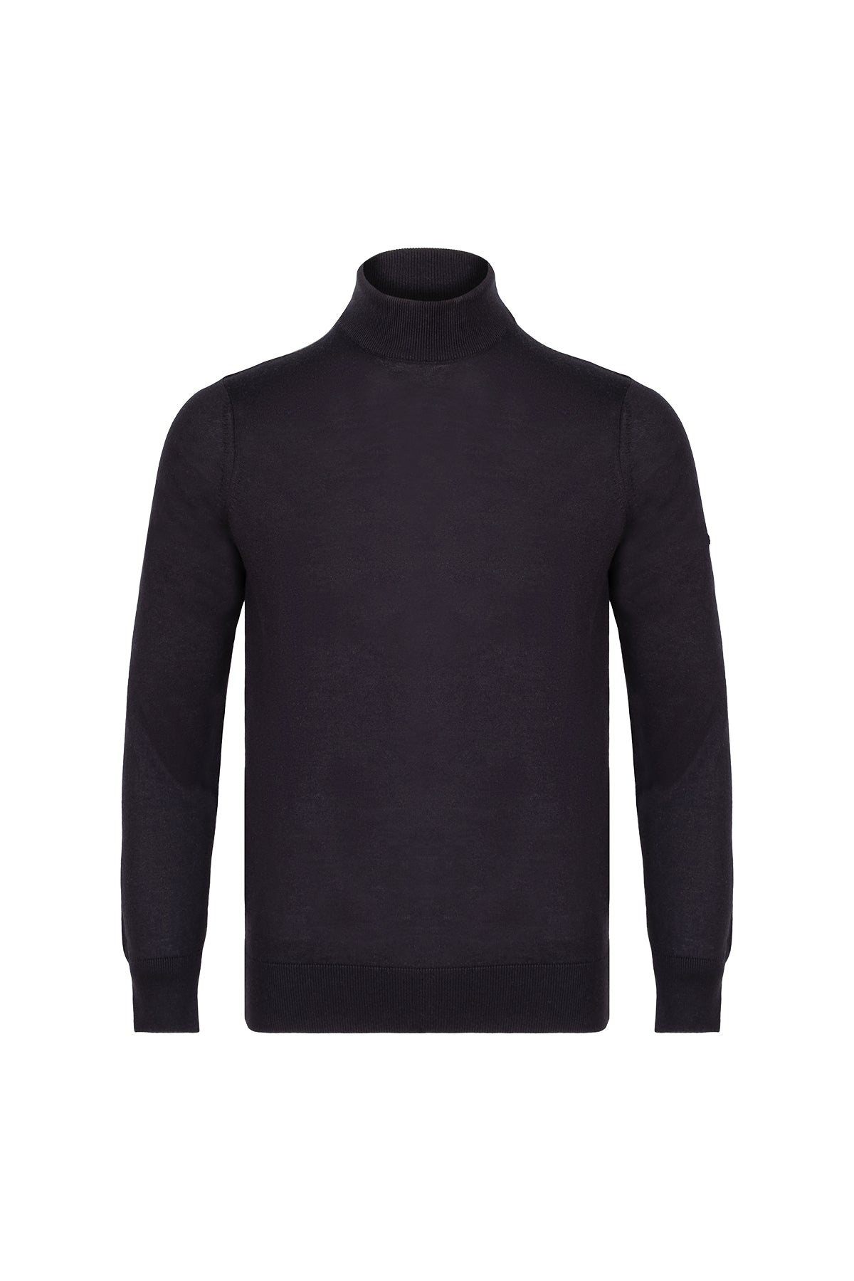 Siyah Paul İpek Kaşmir Yarım Balıkçı Triko