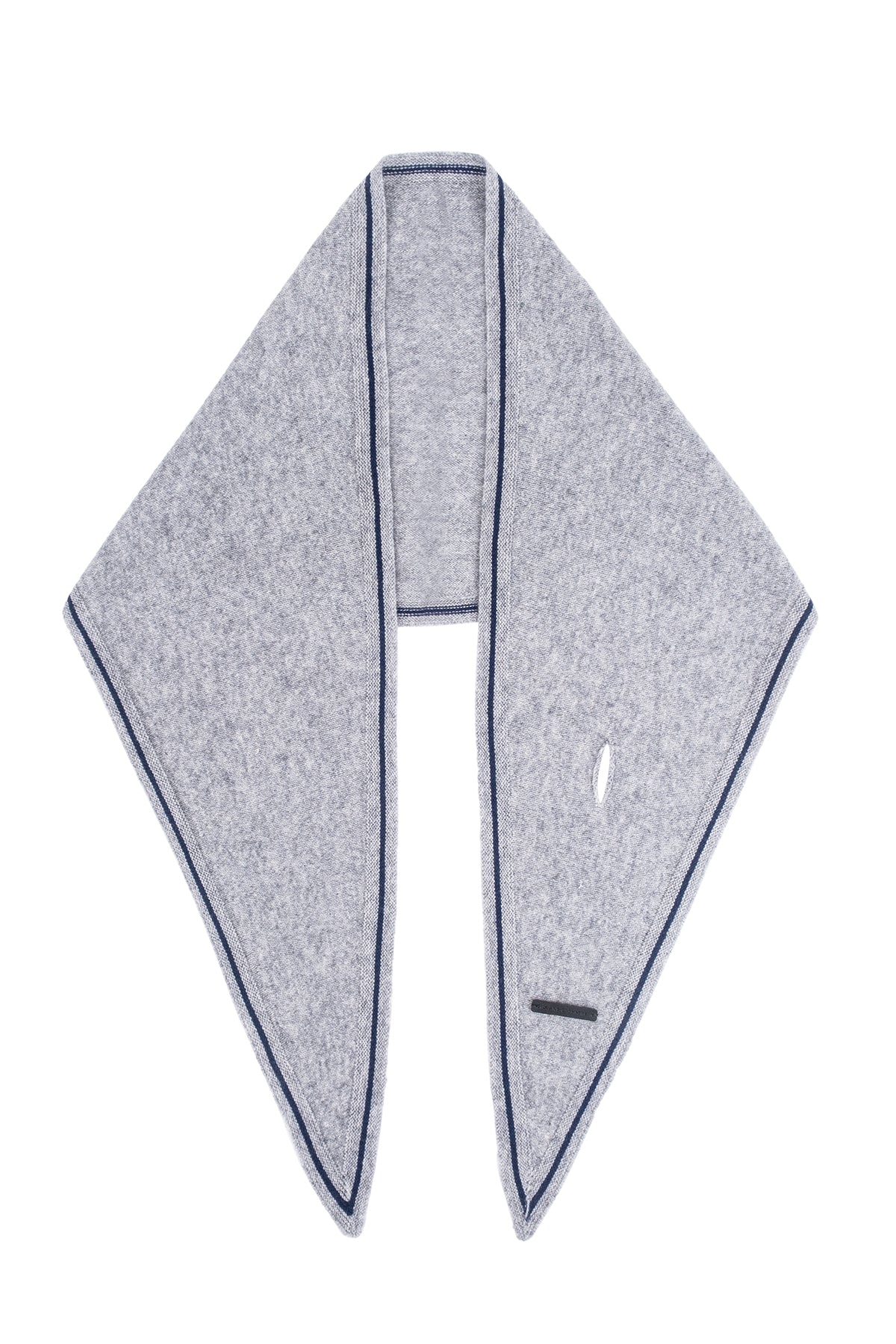 Gri Mini Yün Kaşmir Bandana 30x130 cm