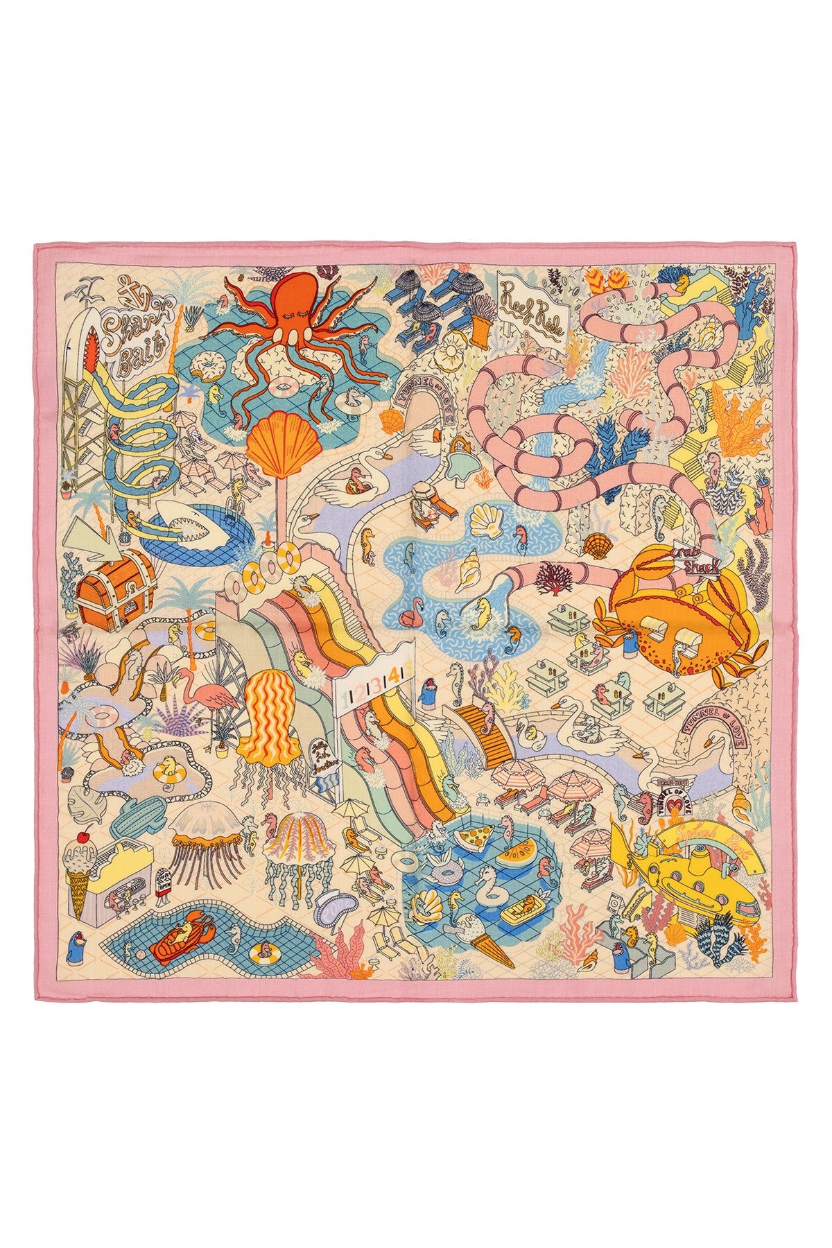 Pembe Lea Kaşmir Desenli Kare Eşarp 70x70 cm