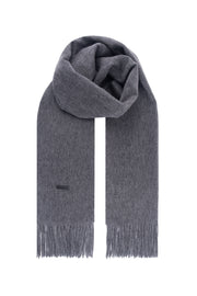 Orta Gri Melanj Rose Saf Kaşmir Şal 180x60 cm