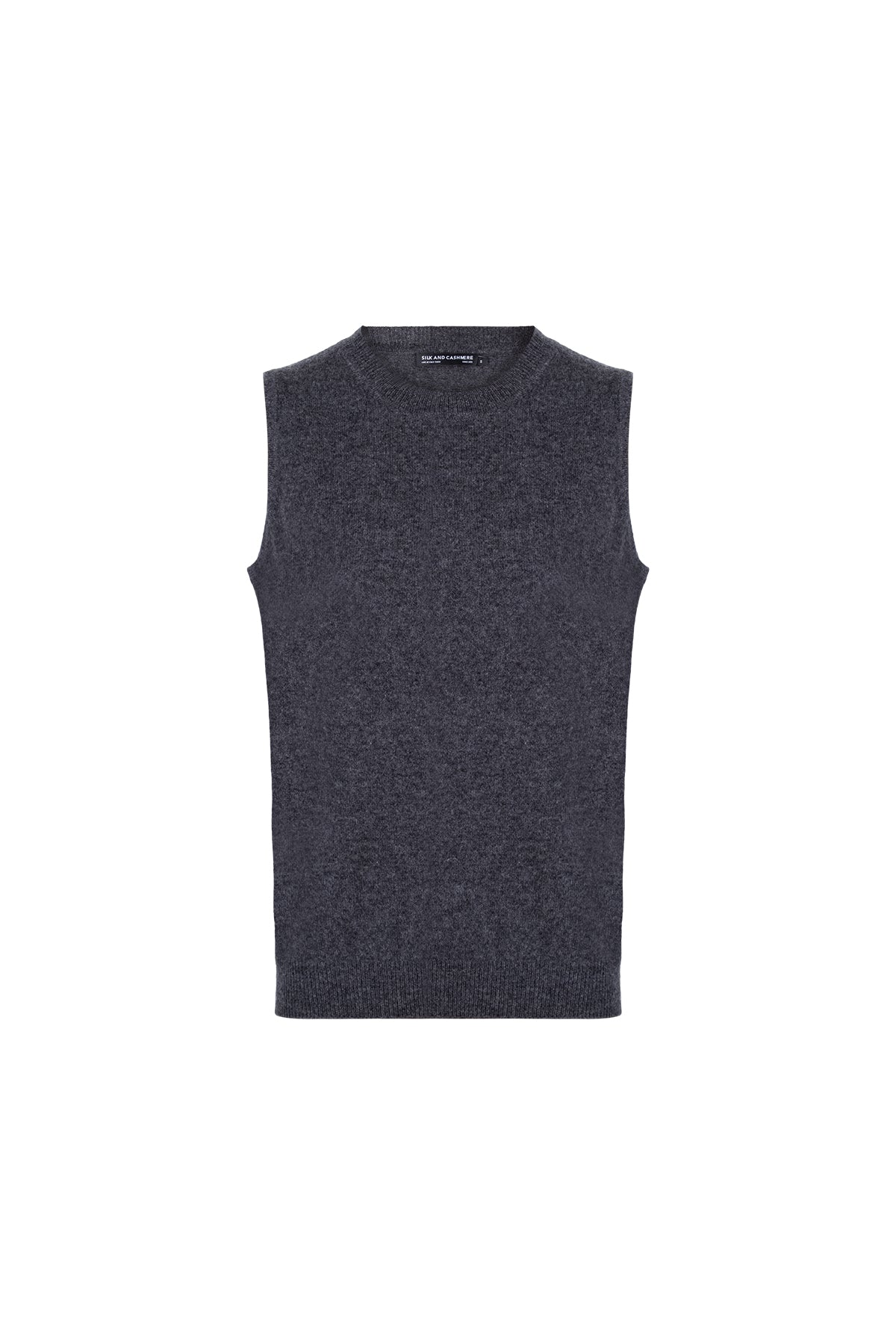 Antrasit Alexia Saf Kaşmir Yuvarlak Yaka Süveter