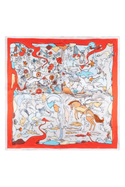 Kırmızı Pembe Laila Saf İpek Kare Eşarp 50x50 cm