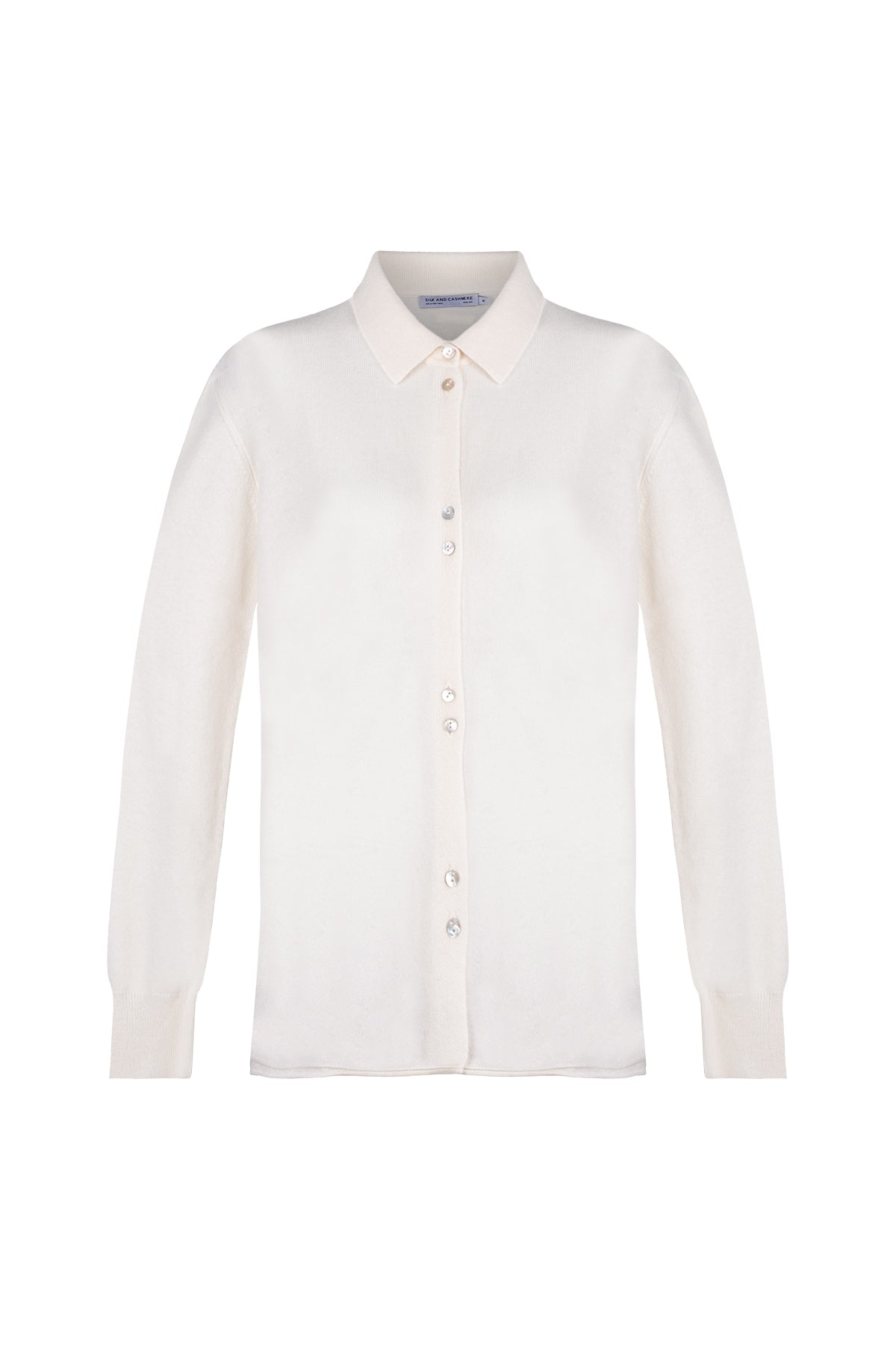 Ekru Agata Saf Kaşmir Triko Gömlek