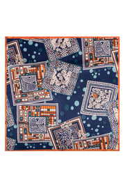 Siyah Lara Saf İpek Desenli Kare Eşarp 90x90 cm